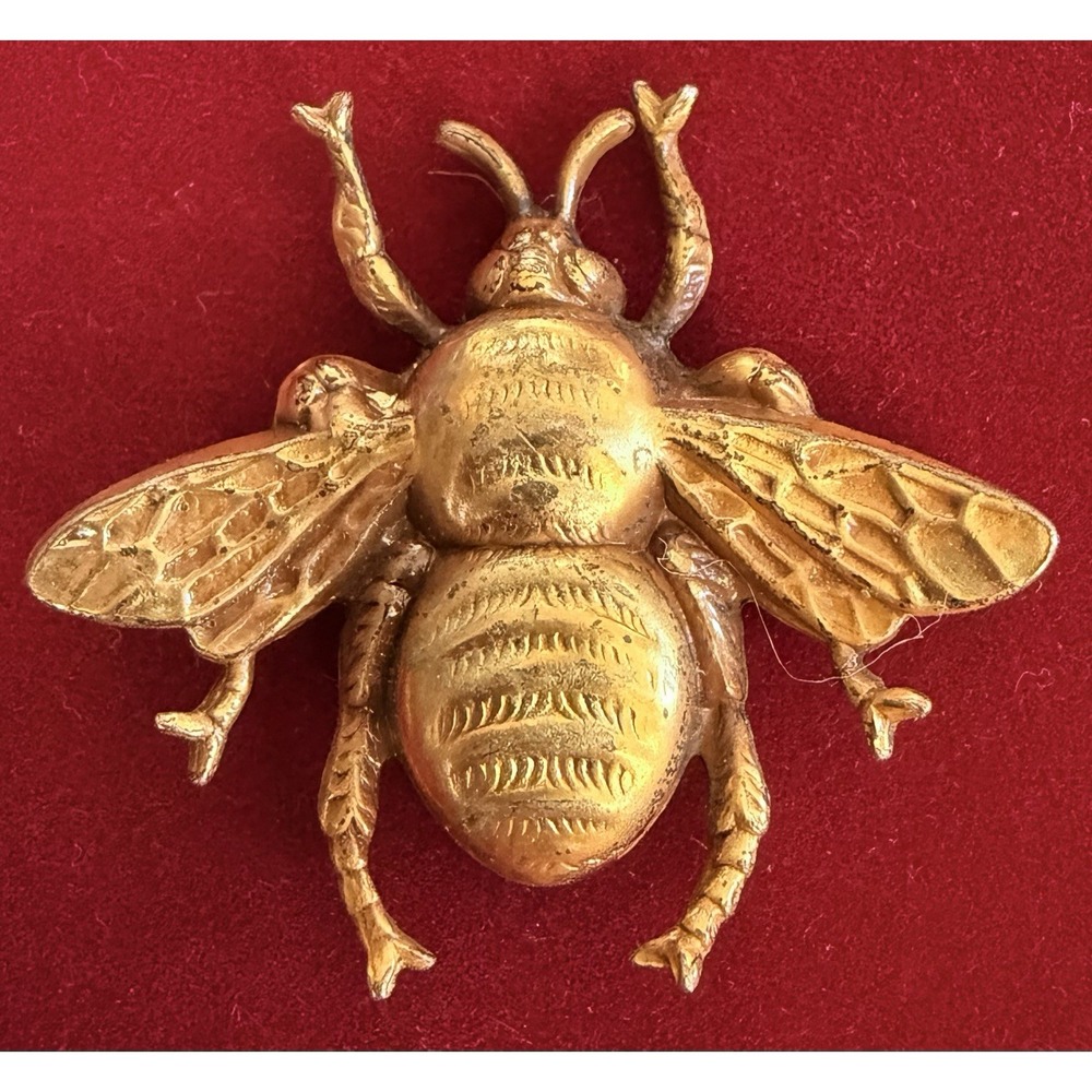 Vintage Joseff of Hollywood Bumblebee Brooch Pin Russian Gold Figural Bee Signed